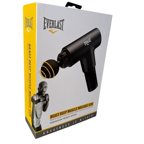 NEW Everlast Beast 6-Speed Rechargeable Electric Muscle Massage Gun Machine NIB - Picture 1 of 5